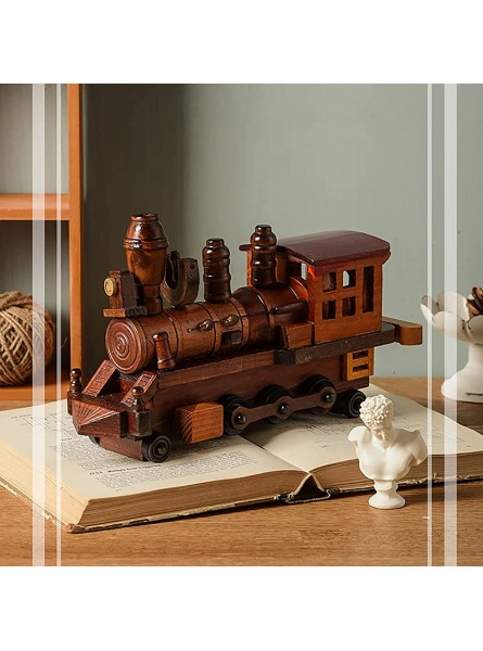 DONGYUCHUN Retro Industrial Style Holz Dampfzug Modell Handgefertigtes Zugspielzeug Für Wohnkultur Handwerk Ornamente Kinder Geschenk,A - B09H4LFPPL