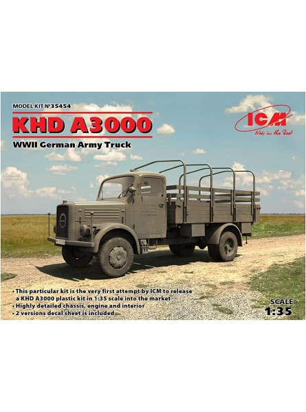 ICM 35454 KHD A3000 WWII German Truck Modellbausatz grau - B079J7HTDD
