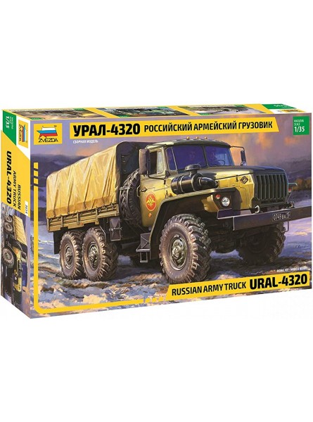 ZVEZDA 500783654 1:35 Ural 4320 Russischer Truck Modellbau Bausatz Standmodellbau Hobby Basteln Plastikbausatz,Unlackiert - B078NL3LW8