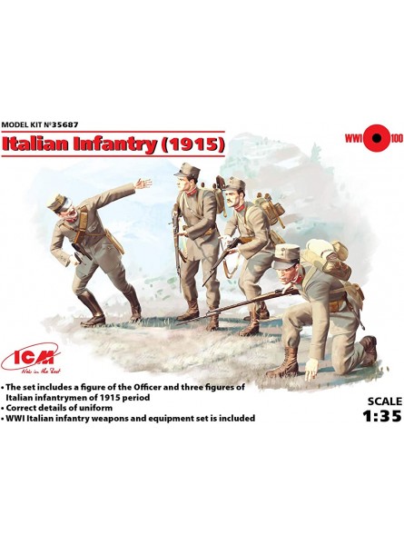 ICM ICM35687 35687 12785 WWI Italienische Infanterie 4 Figuren - B013JS0AM2