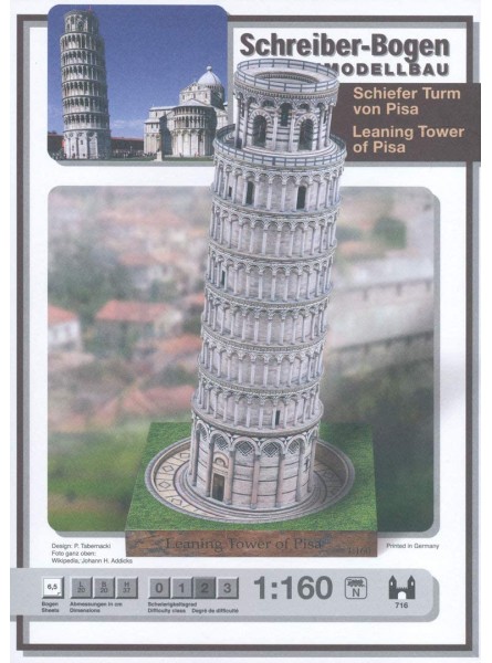 Aue Verlag 20 x 20 x 37 cm Schiefen Turm von Pisa Model Kit - 3870297166