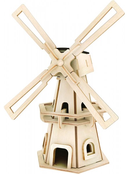 Pebaro 834 1 Solar Holzbausatz 3D Puzzle Windmühle 8 x 12 x 21 cm - B00LAJ01NG