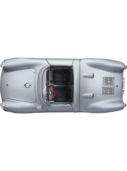 Bauer Spielwaren 2043030 Maisto Porsche 550 A Spyder Modellauto mit Federung Maßstab 1:18 Türen und Motorhaube beweglich Fertigmodell lenkbar 24 cm silber 531843 - B00000JPZP