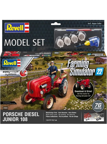 Revell Model Set Traktor Porsche Junior 108 67823 I Modell für Kinder & Erwachsene I Modellbausatz zum Basteln I Geschenke zu Weihnachten I Ab 10 Jahren - B0941B9QBR
