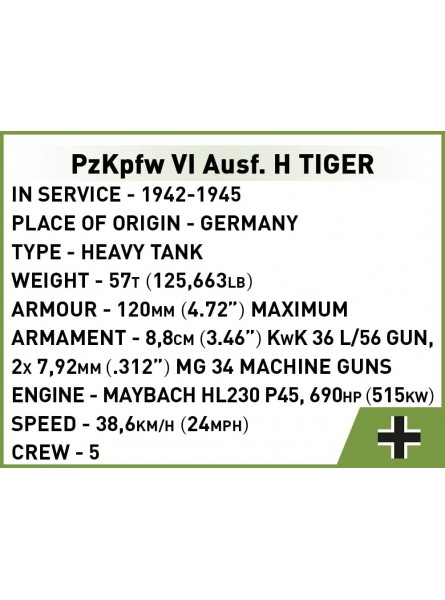 Cobi 2710 Historical Collection World War II 1 48 PzKpfw VI Tiger 131 - B0B2X3QTMV