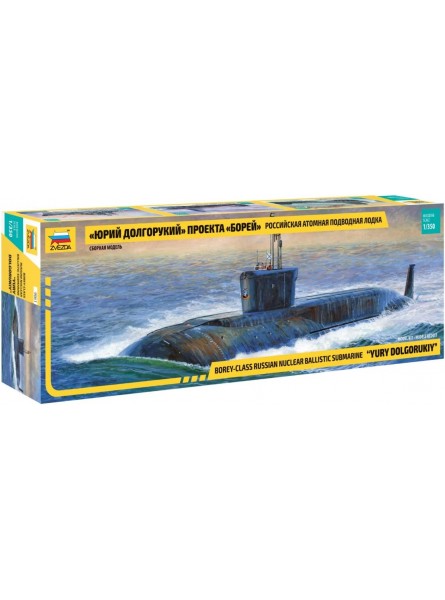 ZVEZDA 500789061 1:72 Nuclear Submarine "Yuri Dolgorukij" Modellbau Bausatz Standmodellbau Hobby Basteln Plastikbausatz - B07BL69X55