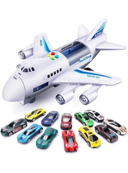 FMOPQ Children's Toy Model Simulation Inertia Aircraft Toy Sound and Light Track Toy Passenger Aircraft Car Children's Toy Airplane Passenger Set for Children12 Cars Color : Blue White - B0B7DS6VJ4