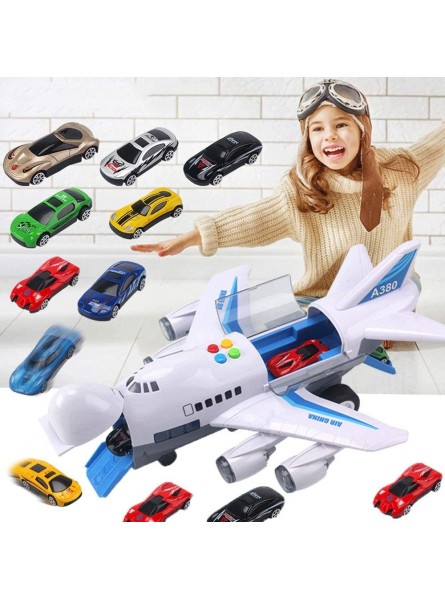 FMOPQ Children's Toy Model Simulation Inertia Aircraft Toy Sound and Light Track Toy Passenger Aircraft Car Children's Toy Airplane Passenger Set for Children12 Cars Color : Blue White - B0B7DS6VJ4