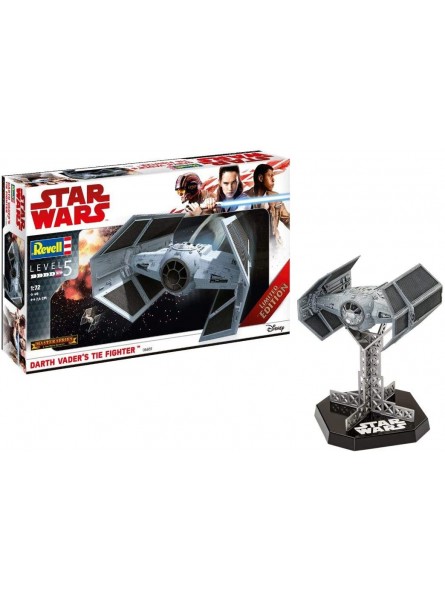 Revell 06881 Disney Star Wars Darth Vader's TIE Fighter originalgetreuer Modellbausatz für Experten Mehrfarbig 1:72 Scale - B079R8J1S1