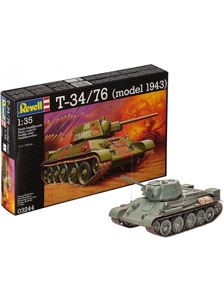 Revell Modellbausatz Panzer 1:35 T-34 76 model 1943 im Maßstab 1:35 Level 4 originalgetreue Nachbildung mit vielen Details 03244 - B00TK0VVJU
