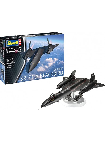 Revell 04967 Lockheed SR-71 A Blackbird Modellflugzeug zum Selberbauen im Maßstab 1:48 68,2 cm originalgetreuer Modellbausatz für Experten zum Bemalen - B08XD4ZWG3