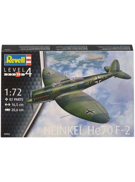 Revell Modellbausatz Flugzeug 1:72 Heinkel He70 F-2 im Maßstab 1:72 Level 4 originalgetreue Nachbildung mit vielen Details 03962 - B011RCHN6S