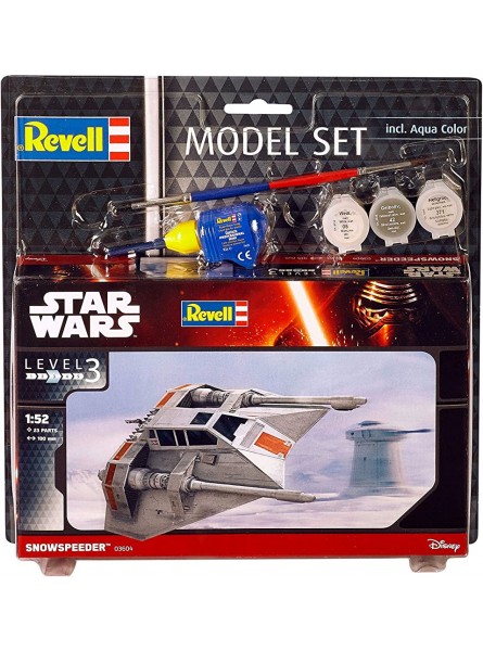 Revell Modellbausatz Star Wars Snowspeeder im Maßstab 1:52 Level 3 originalgetreue Nachbildung mit vielen Details Model Set mit Basiszubehör einfaches Kleben und Bemalen 63604 - B0116M22WE
