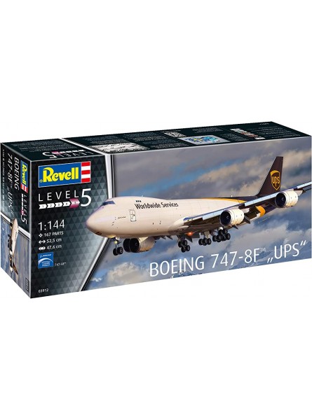 Revell RV03912 Other License Modellbausatz Boeing 747-8F UPS im Maßstab 1:144 Level 5 Multicolour - B078YW3T5P