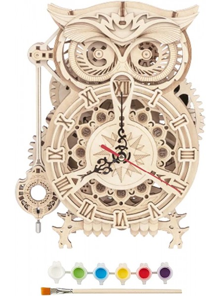 Think Gizmos TG902-3D Holzpuzzle Eulenuhr mit Countdown-Timer Mechanischer Bausatz Bauen Sie Ihre eigene Uhr für Jugendliche und Erwachsene - B09JC9QTCQ