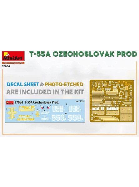 Miniart MIN37084 1:35-T-55A Czechoslavak Prod - B08M76HJP5