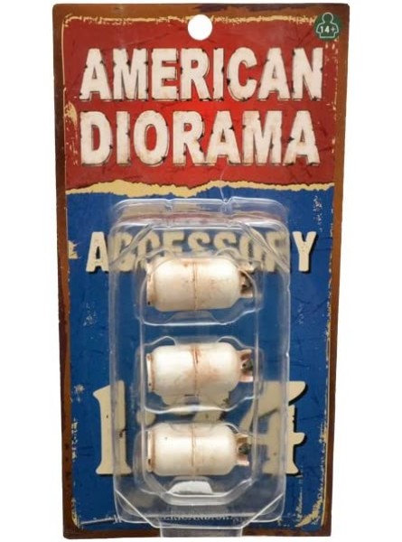 Propane Tank Accessory 3 Pieces Set for 1:24 Scale Models by American Diorama 23988 by American Diorama - B00PKHHR90