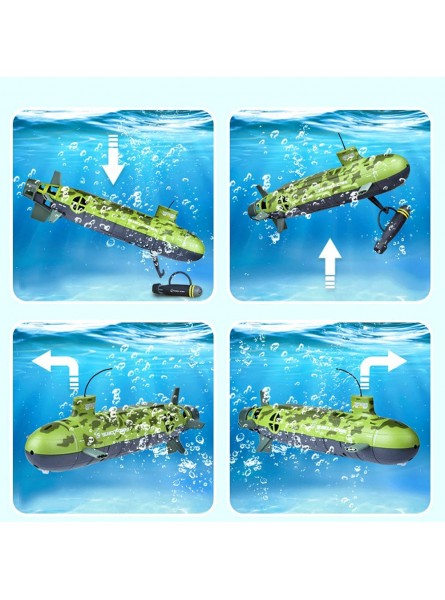 GUOGUOSM Ferngesteuertes U-Boot RC U-Boot Radio Fernbedienung Boot Tauchboot Militärmodell Elektronisches wasserdichtes Tauchspielzeug Geeignet für Schwimmbecken Aquarium - B09MBZ5BRH