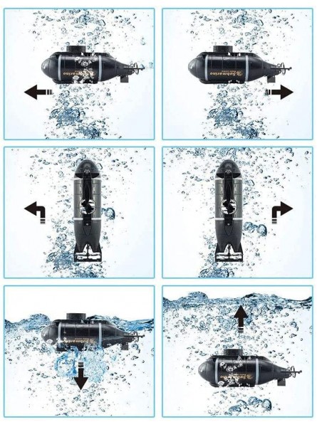 HEBXMF 6-Kanal-Mini-RC-U-Boot-drahtloses RC-Atom-U-Boot-Simulations-Militärmodell-elektrisches RC-Boots-Schwimmbad Aquarium Badespielzeug Sommer-Wasserspielzeug im Freien - B0B6JPJSW3