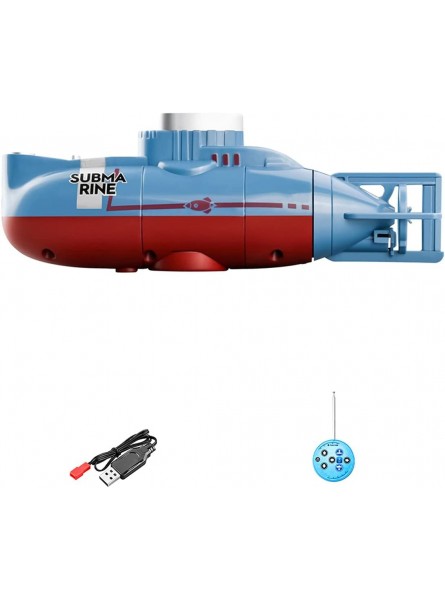 Triamisus Mini Rc U-Boot 6 Kanal Fernbedienung Boot Schiff Wasserdicht Tauchen Spielzeug Simulation Modell Geschenk Für Kinder Blau - B09NKZVJK4