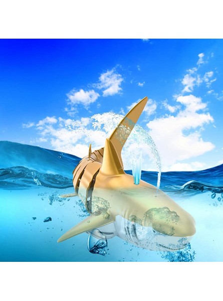 woyufen Haifisch-Bootsspielzeug Mit Fernbedienung 2.4G Mini-Funkfernbedienung Hai Elektrisches Simulations-Fernsteuerungs-Haiboot-Spielzeug Kinderpool Geschenk Für Wasserparks Badewannen - B09KKMXYQ7