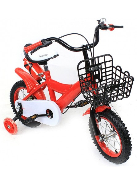 12 Zoll Kinderfahrrad Unisex Tretfahrrad Kinderrad Mit Zusatzrad Rot gelb blau Sicherheitsdreieck Verschleißfestes Zusatzrad rutschfeste Und Verschleißfeste Reifen - B098T8C17X