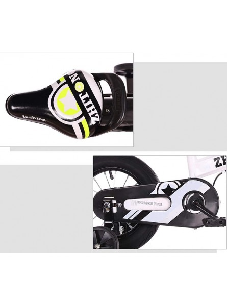 XBSXP 12-Zoll-Kinderfahrräder Kinderfahrrad mit Flash-Trainingsrad 14-Zoll- Jungen-Mädchen-Laufrad Mountainbike-Trainingsrad Weiß - B093GRFBNY