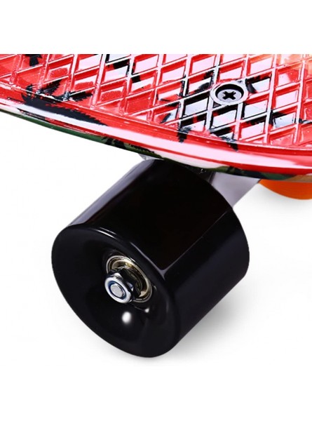 55,9 cm Skateboard Graffiti Maple Leaf Retro Skateboard Longboard komplett Mini Pro Cruiser Blau PU Rollen - B075DHH1WD