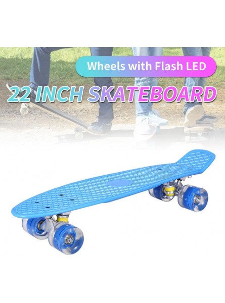 LvSenLin 22 Zoll Skateboard Blinklicht Mini Cruiser Skateboard Kunststoff Longboard Allrad Skateboard Board für Mädchen Jungen - B0B7G2CW63