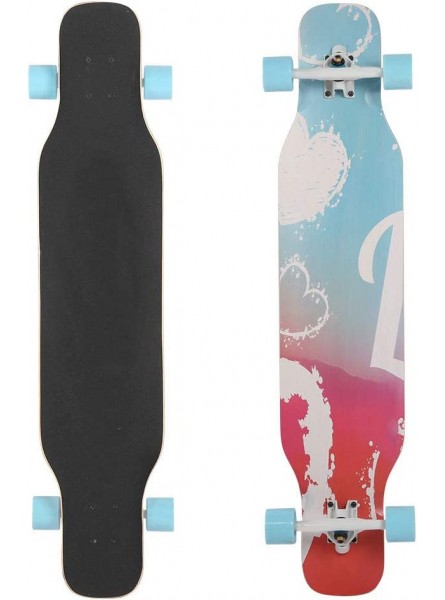 Snufeve6 Professionelles elastisches Vierrad-Skateboard Ahorn-Skateboard Sportgerät für Anfänger Teenager-Holz-SkateboardHeart Edge Blue - B097XKX6Q7