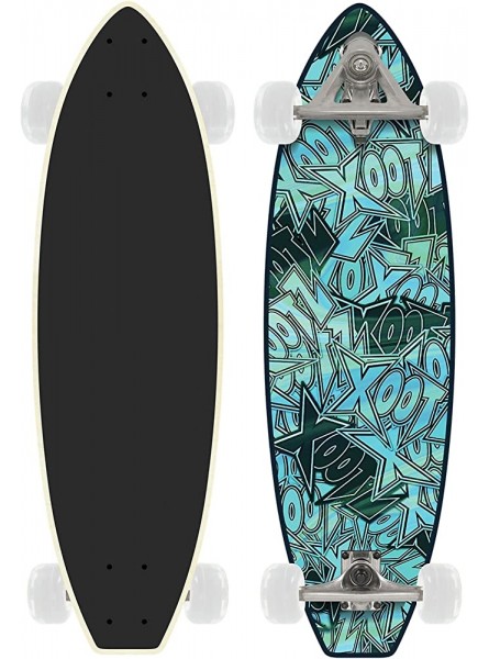 Xootz Kids 'Marmor Ahorn Deck komplett Anfänger Carve Skateboard Blau 27,75 X 20,3 cm - B073581PNM