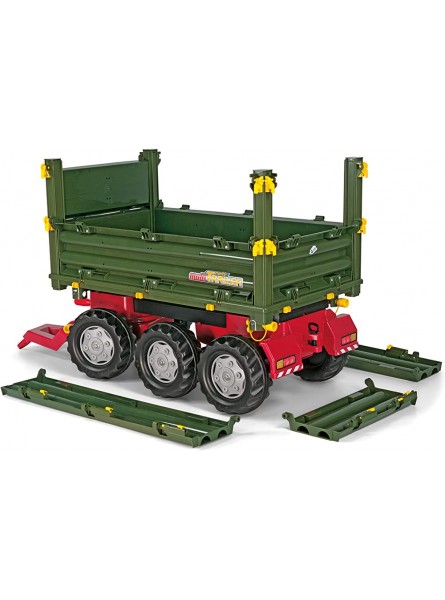 Rolly Toys 125012 rollyMulti Trailer für Trettraktoren für Kinder von 3 10 Jahre Dreiseitenkipper Anhänger-Adapter kompatibel mit Peg Perego Traktoren - B0B9G2W995