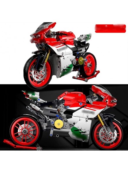 MISTJIA Motorrad Motorradrennen Moto Fahrzeugmodell Bausteine ​​Motorradziegel Spielzeug Geschenke für Kinder Hobbys für Erwachsene Für Ducati Color : Red - B0BCZ1PQW6