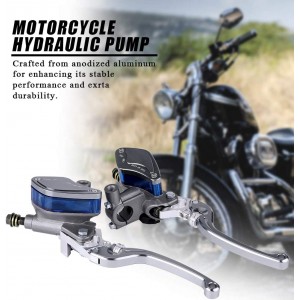 Motorrad-Hydraulikpumpe Paar 22mm CNC-Motorrad-Hydraulikbremspumpe Kupplungsgeberzylinderhebel EinstellbarTitanfarbe - B09F6NQ1Y2