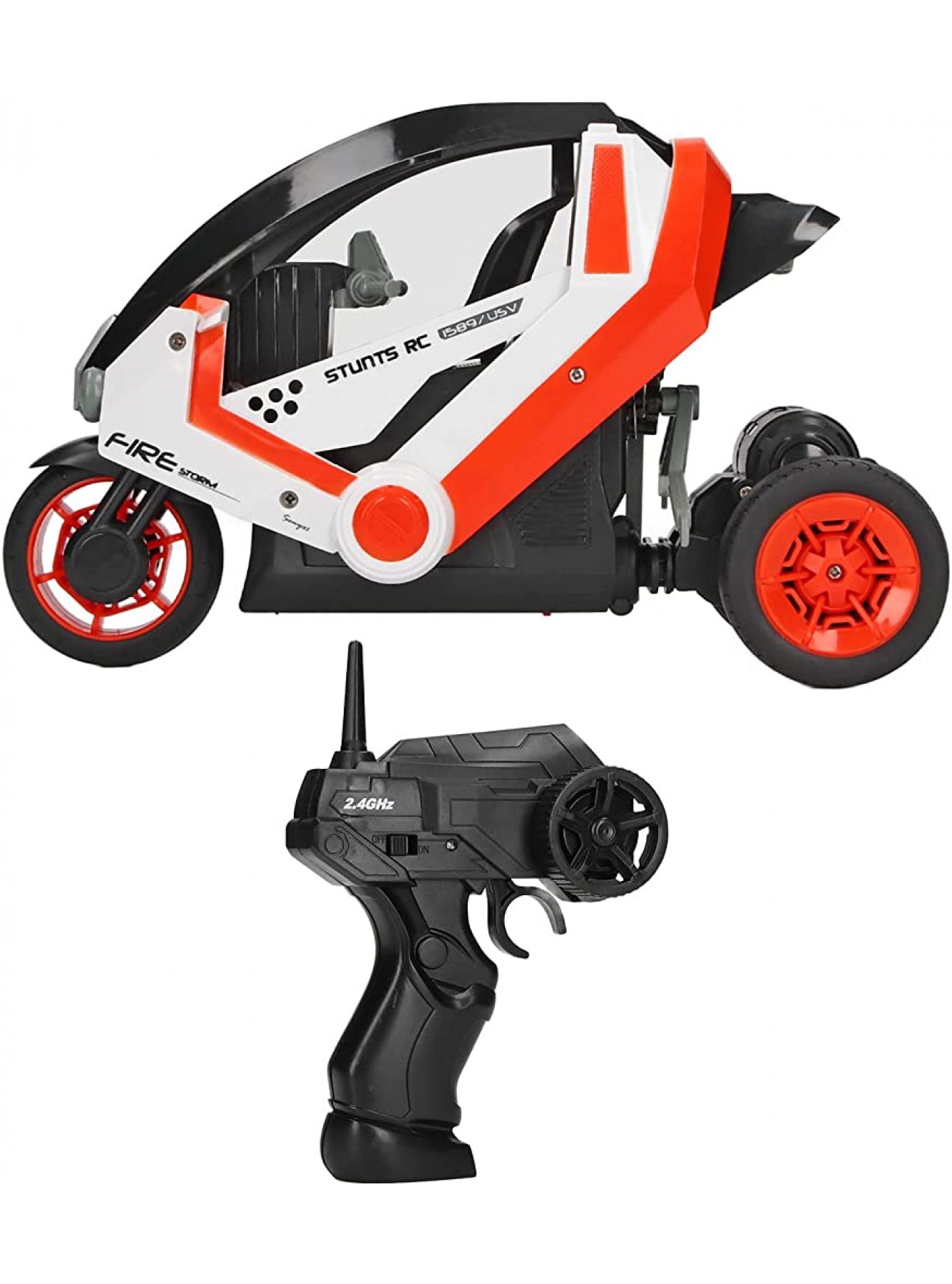 RC Drift Motorrad dreirädriges RC Drift Autocycle Spielzeugdesign mit Kinderladekabel Orange - B0BDXQBYQK