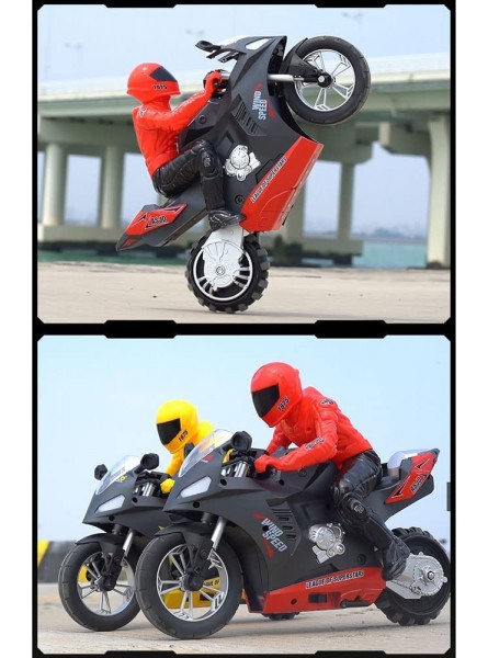 UJIKHSD Rc Motorrad Spielzeug Ferngesteuerte Motorräder 360 ° Action Rotierendes Drift Stunt Motorrad 2WD Hochgeschwindigkeits Rc Motorräder 2,4 GHz Funkgesteuertes Rennmotorrad Mit Sound Und Licht - B0BCYQ3P3Q